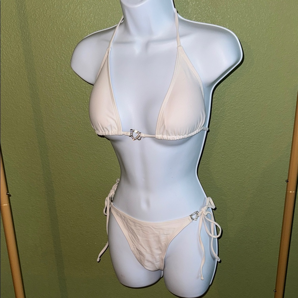 Women’s White Triangle String Bikini - Unbranded